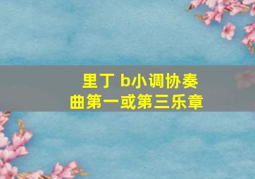 里丁 b小调协奏曲第一或第三乐章